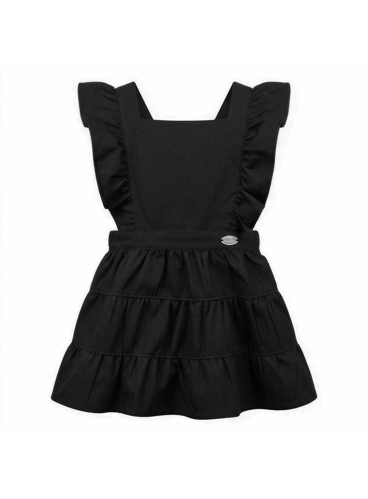 LELLI KELLY Bryony Tiered Pinafore Dress Black With Adjustable Ruffle Straps 8-9 years - Image 3