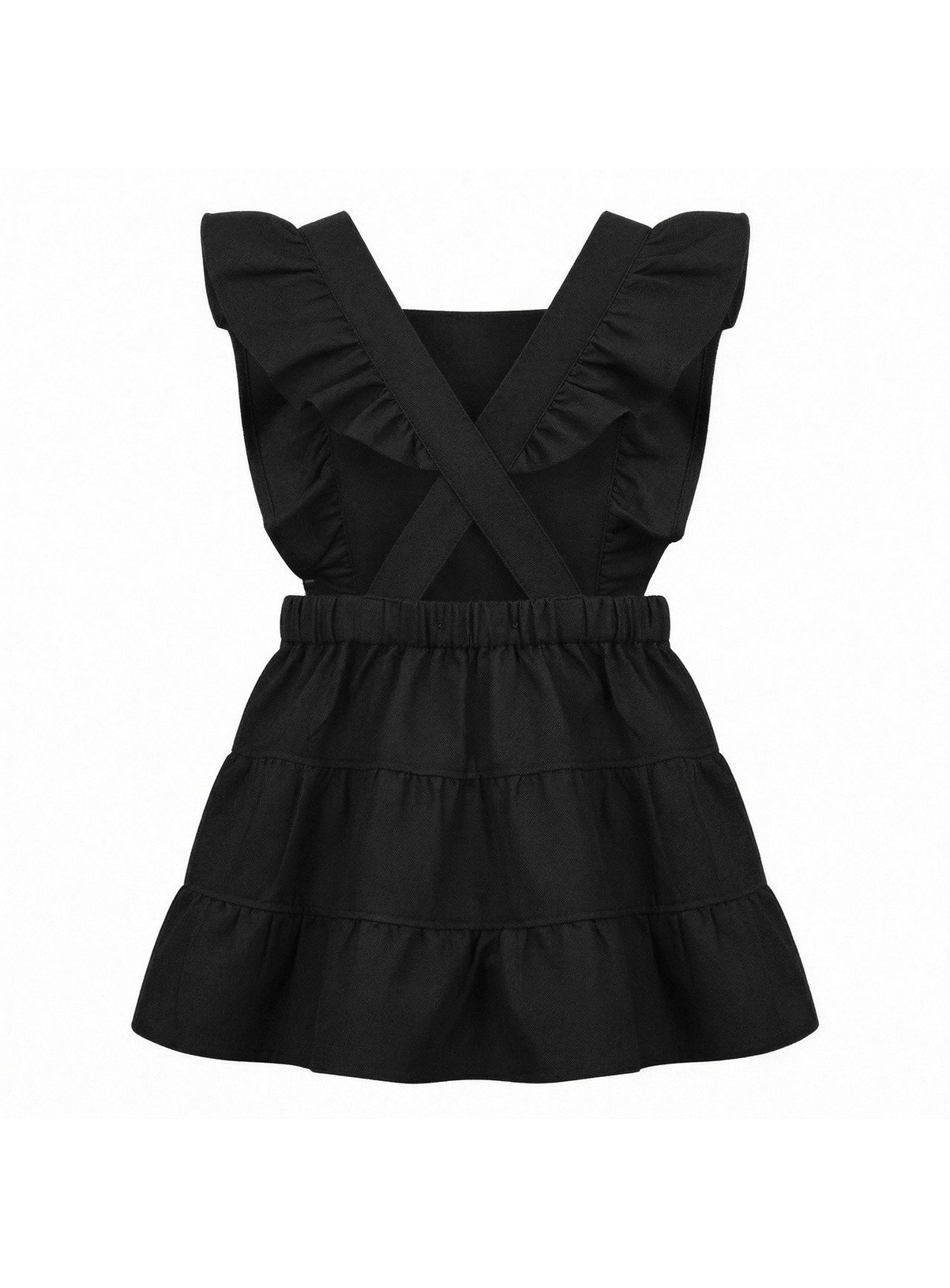 LELLI KELLY Bryony Tiered Pinafore Dress Black With Adjustable Ruffle Straps 8-9 years - Image 4 thumbnail