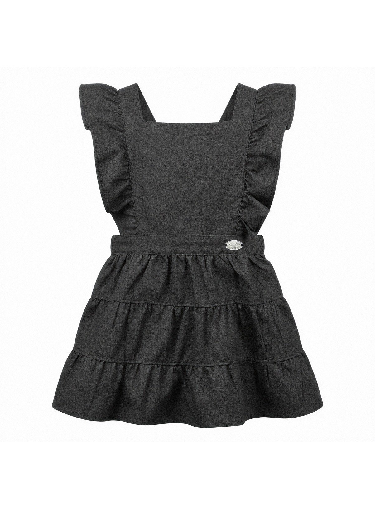 LELLI KELLY Bryony Tiered Pinafore Dress Grey With Adjustable Ruffle Straps 5-6 years - Image 4 thumbnail