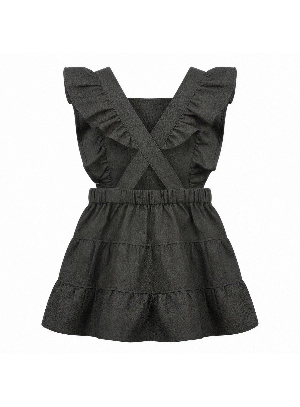 LELLI KELLY Bryony Tiered Pinafore Dress Grey With Adjustable Ruffle Straps 5-6 years - Image 5 thumbnail