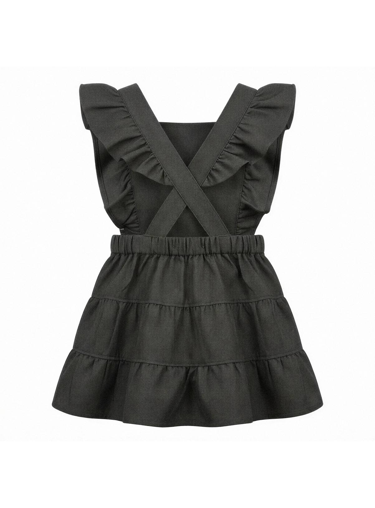 LELLI KELLY Bryony Tiered Pinafore Dress Grey With Adjustable Ruffle Straps 5-6 years - Image 5