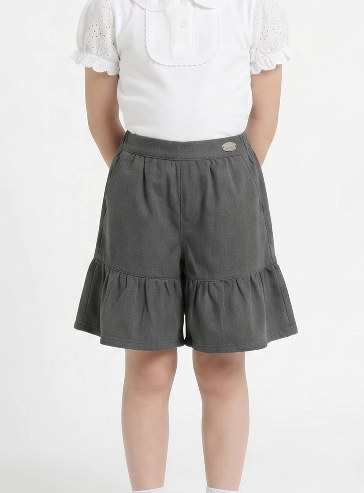 LELLI KELLY Bambi Bow Detail Flared Culotte Shorts Grey 8-9 years - Image 1 thumbnail