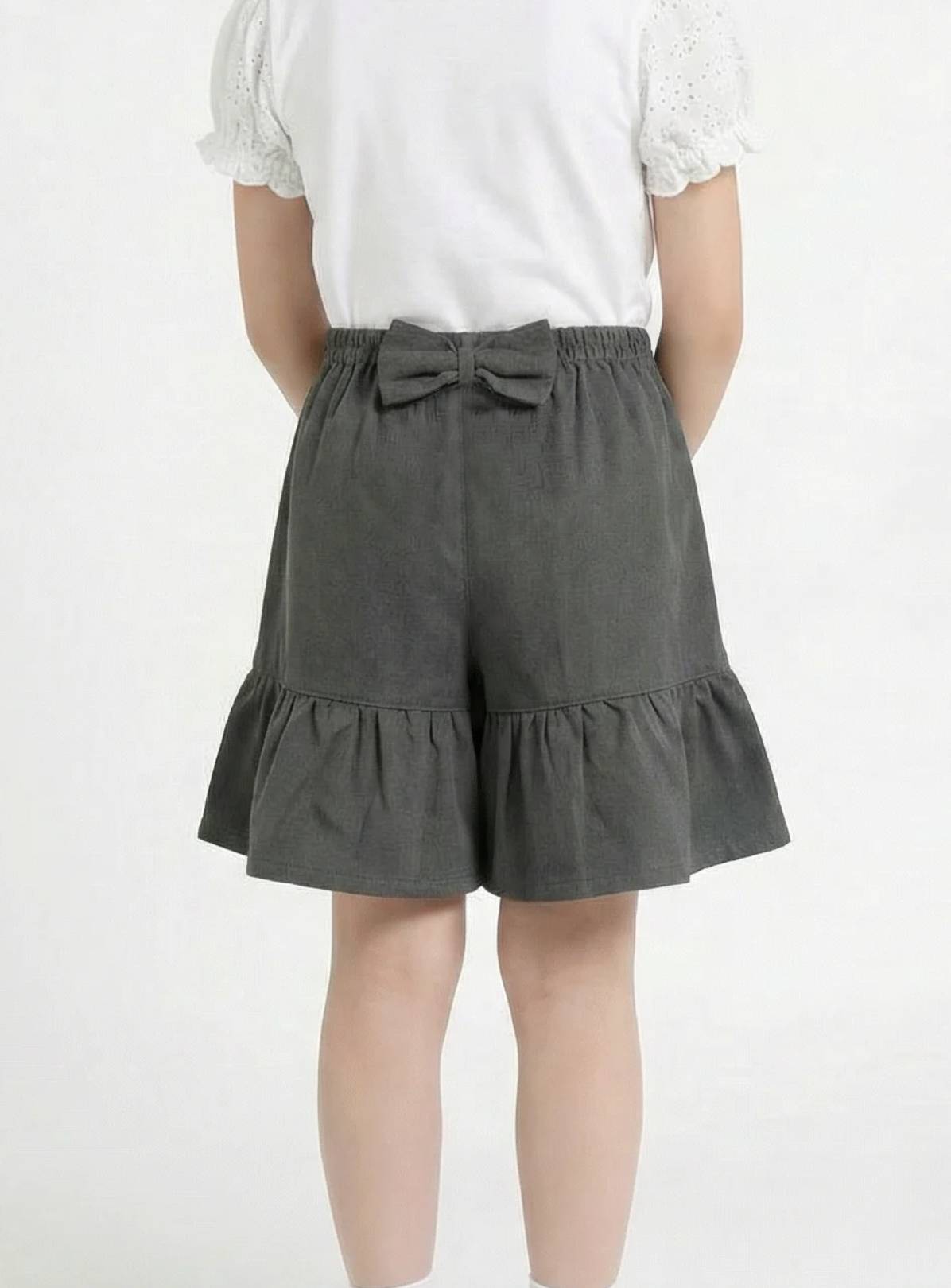 LELLI KELLY Bambi Bow Detail Flared Culotte Shorts Grey 8-9 years - Image 2