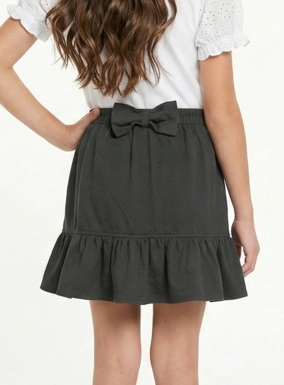 LELLI KELLY Betty Bow Detail Ruffle Skirt Grey 4-5 years - Image 2 thumbnail