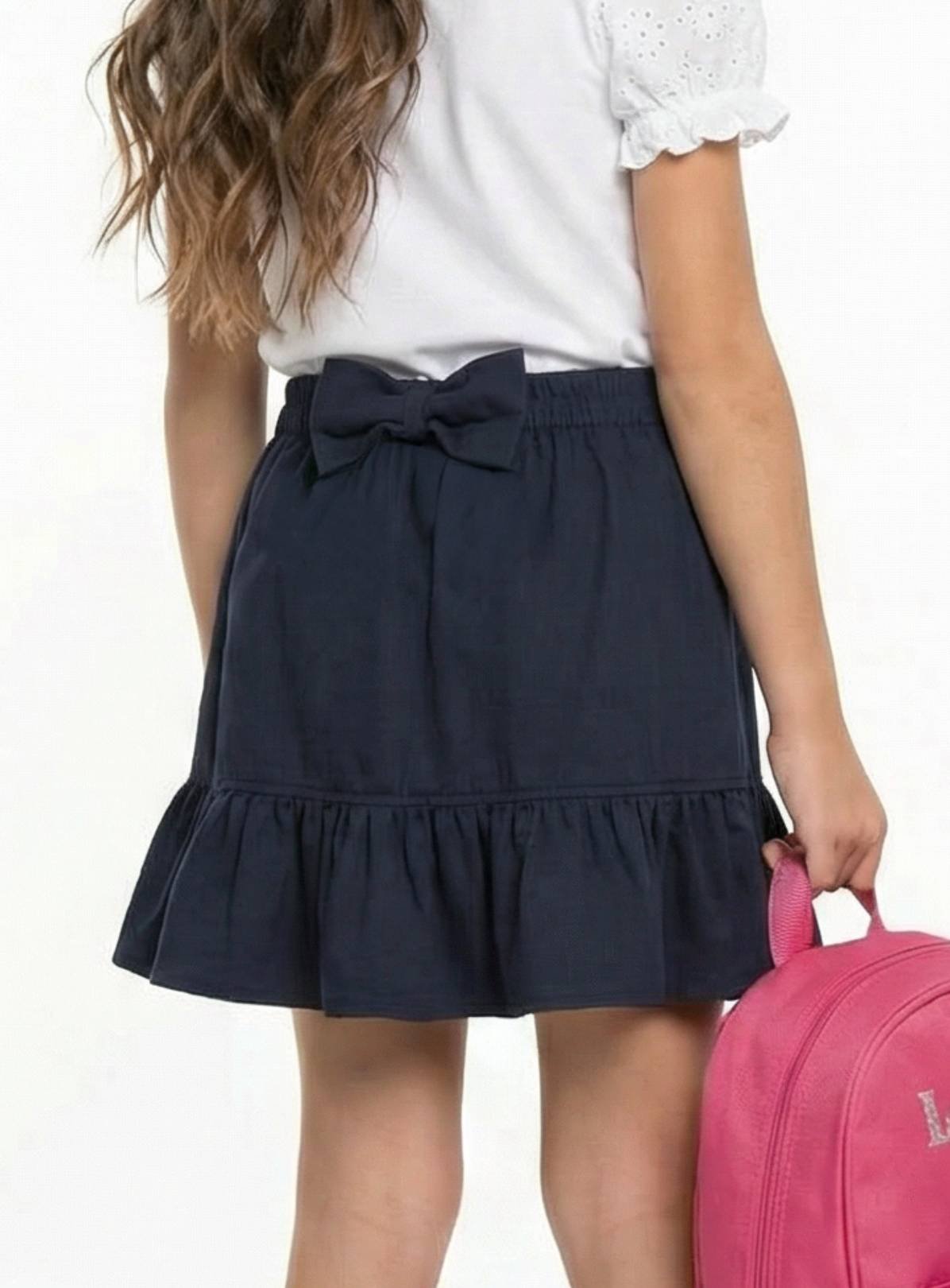 LELLI KELLY Betty Bow Detail Ruffle Skirt Navy 7-8 years - Image 2 thumbnail