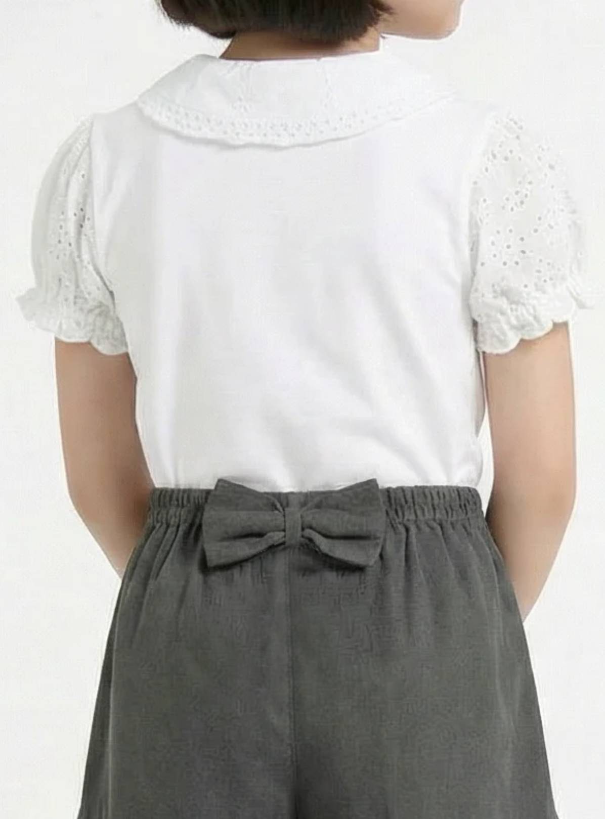 LELLI KELLY Bethany Puff Sleeve Embroidered Polo Shirt White 8-9 years - Image 2