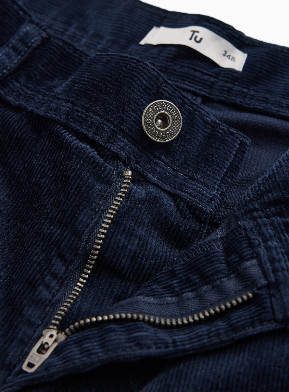Navy Corduroy Barrel Trousers 32R - Image 4 thumbnail