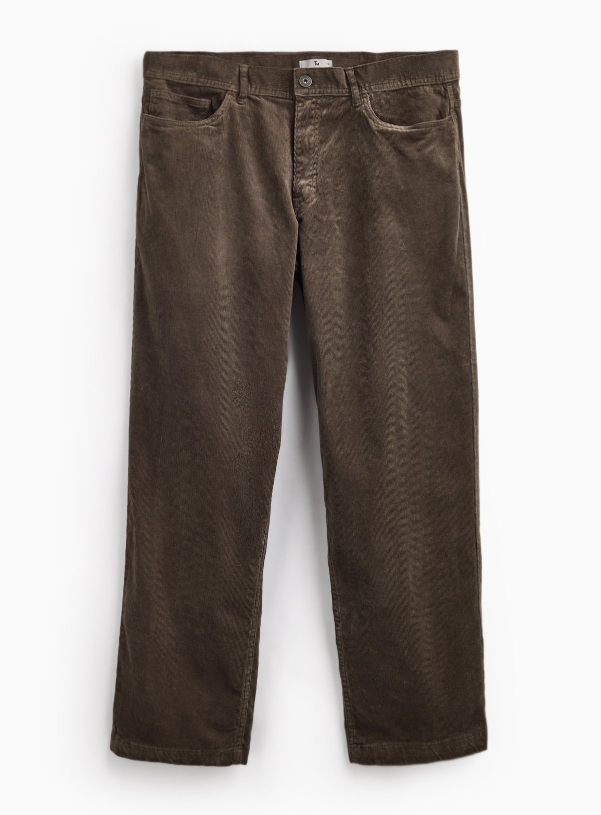 Khaki Loose Fit Corduroy Trousers 32L - Image 3 thumbnail