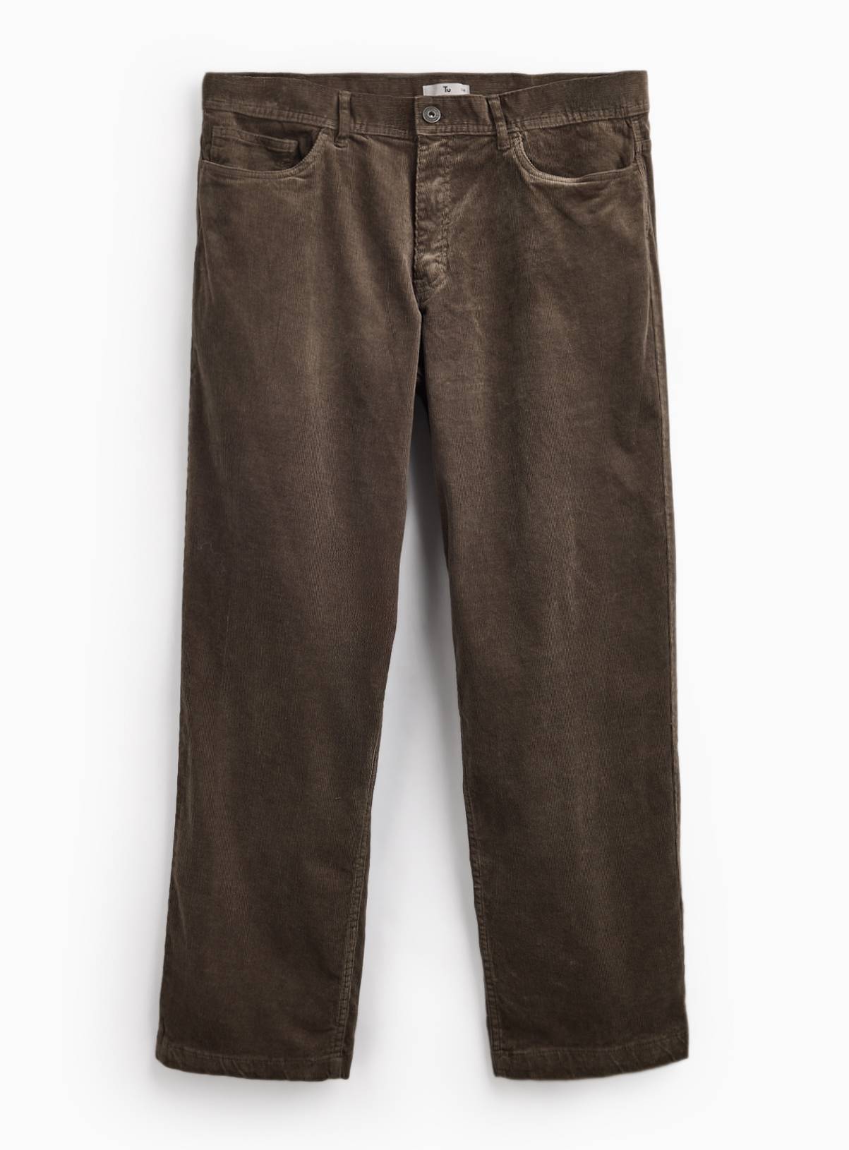 Khaki Loose Fit Corduroy Trousers 32L - Image 3