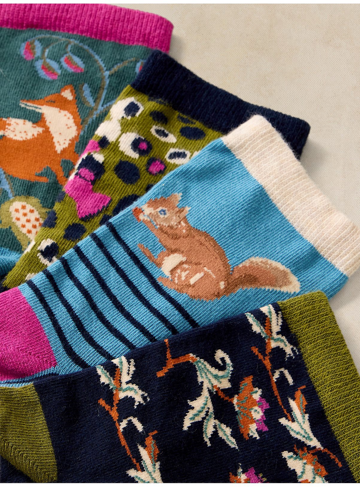 WHITE STUFF 4 Pack Garden Animal Socks 3 - 6.5 - Image 2 thumbnail