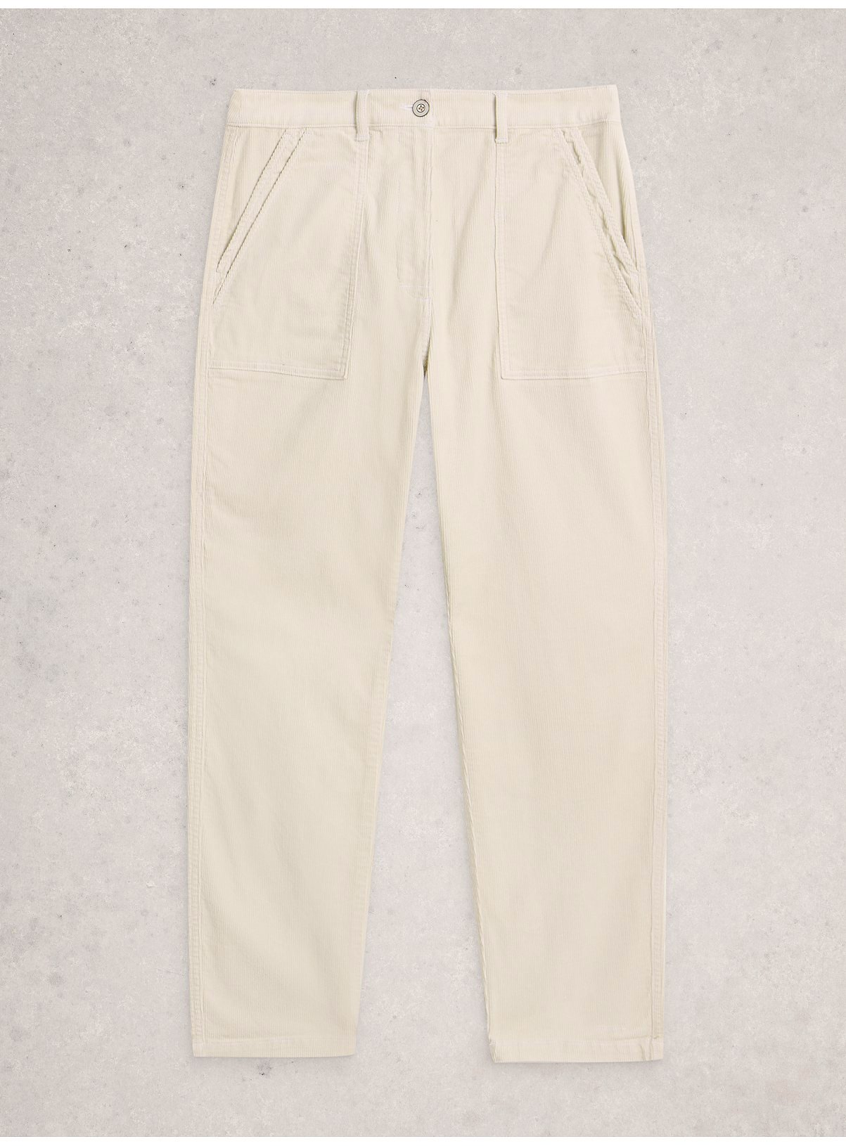 WHITE STUFF Twister Cord Trouser White 8 - Image 4 thumbnail