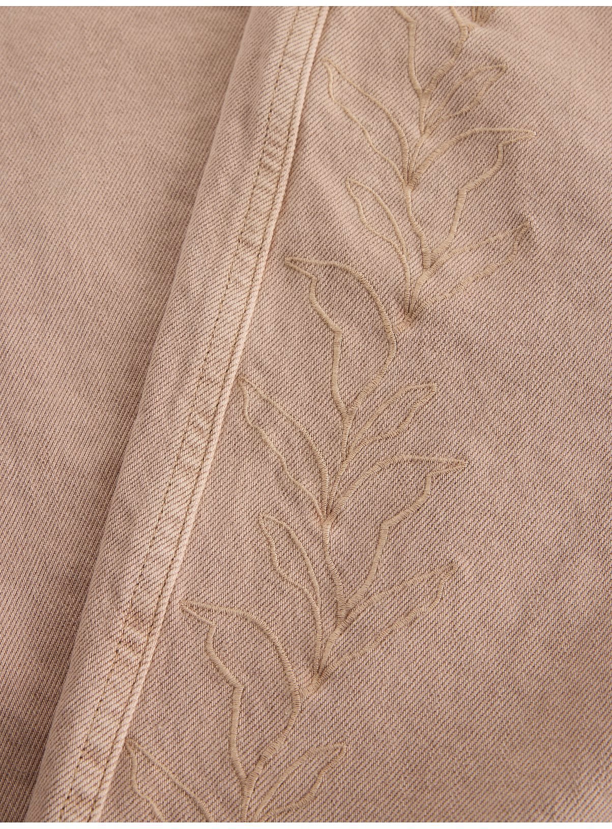 WHITE STUFF Aubrey Embroidered Barrel Jean Natural 8 - Image 6 thumbnail