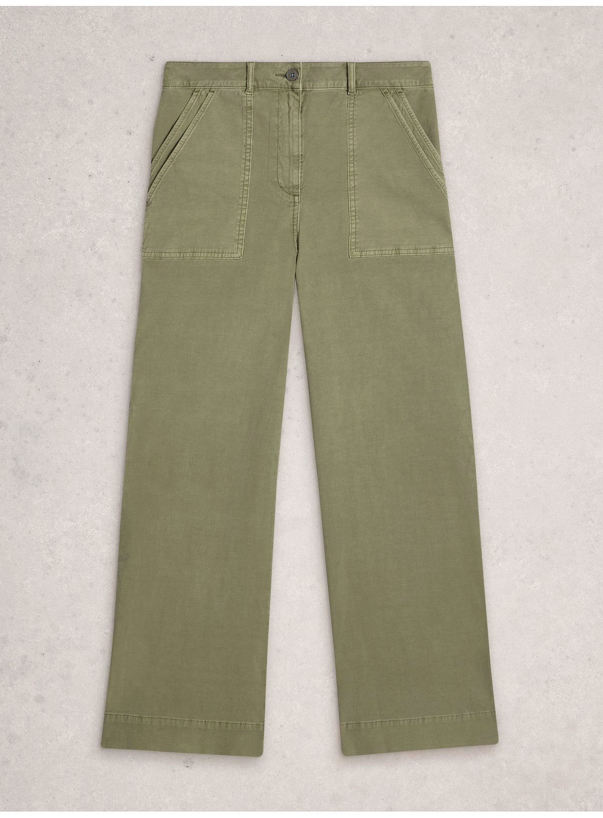 WHITE STUFF Twister Chino Wide Leg Trouser Khaki 10R - Image 5 thumbnail
