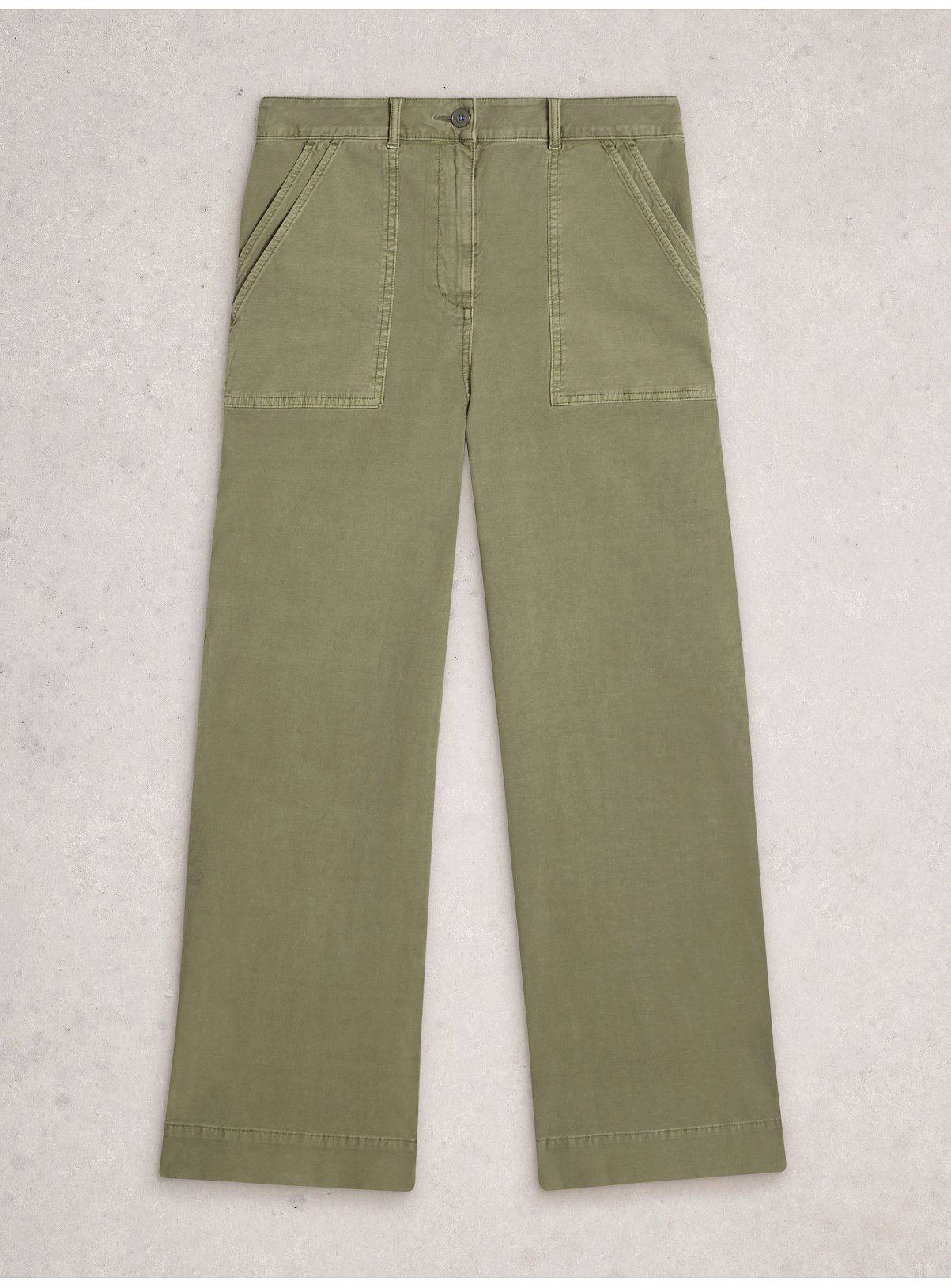 WHITE STUFF Twister Chino Wide Leg Trouser Khaki 10R - Image 5