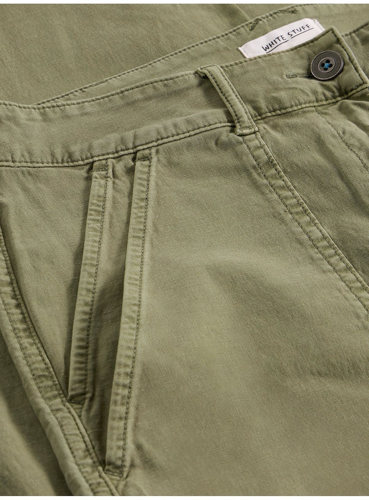 WHITE STUFF Twister Chino Wide Leg Trouser Khaki 10R - Image 6 thumbnail