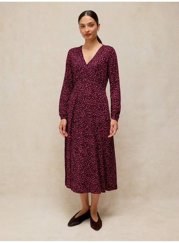 WHITE STUFF Megan Jersey Dress Pink Print 8R