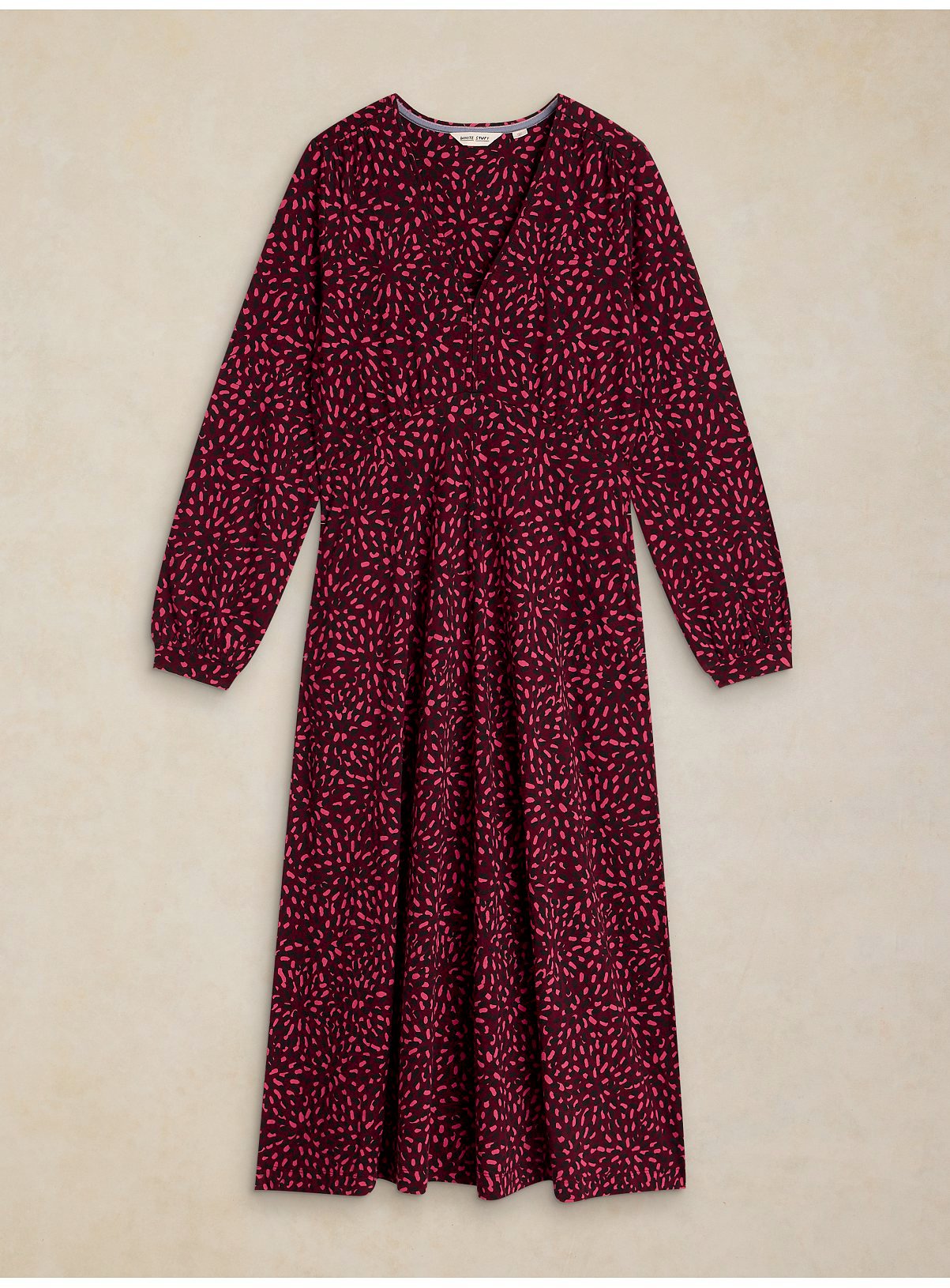 WHITE STUFF Megan Jersey Dress Pink Print 10R - Image 3 thumbnail