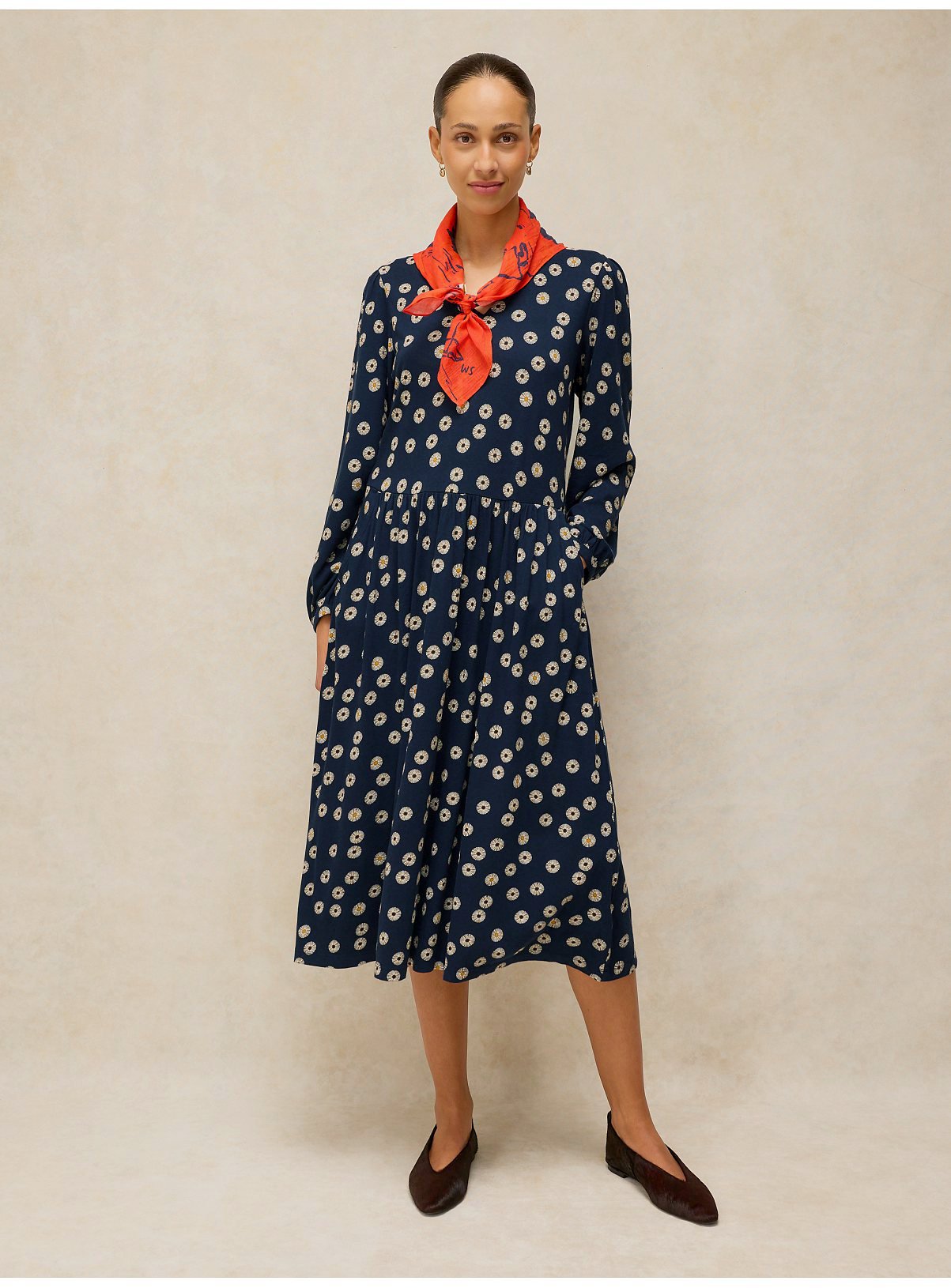 WHITE STUFF Leah Jersey Dress Navy Floral 16R - Image 3 thumbnail