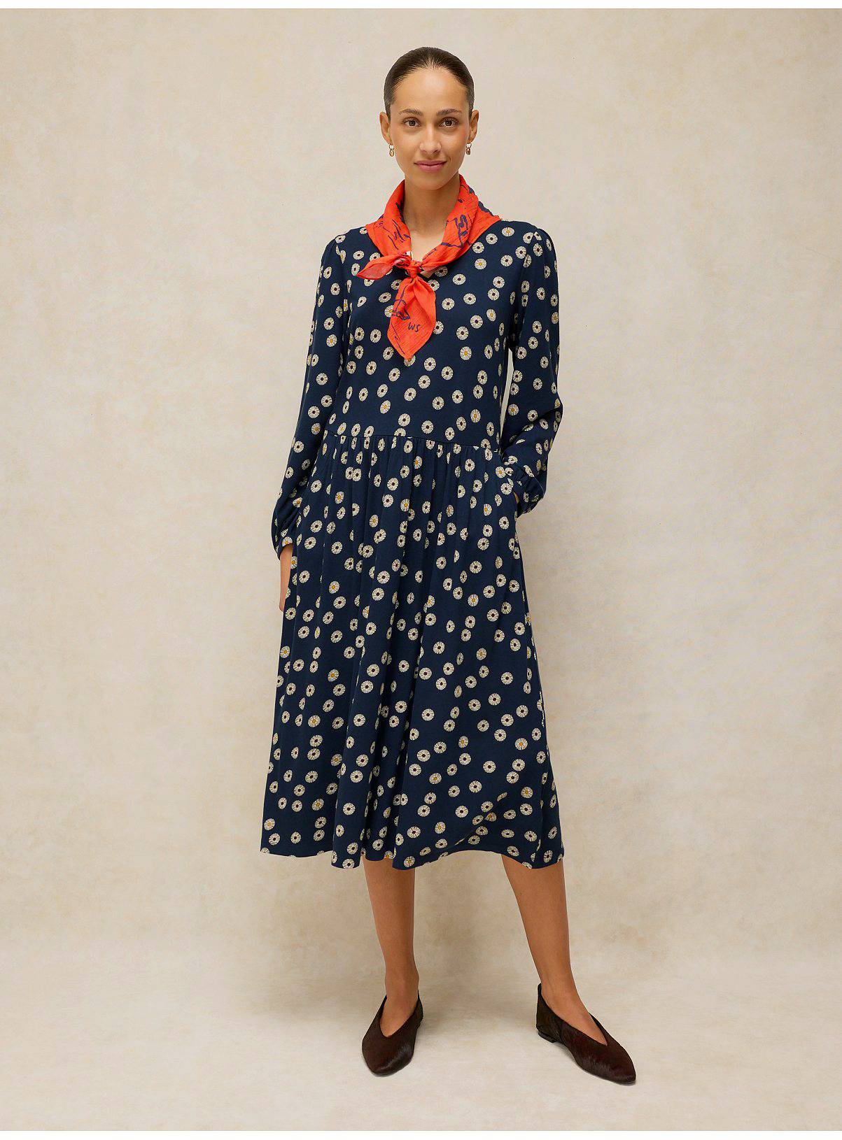 WHITE STUFF Leah Jersey Dress Navy Floral 16R - Image 3