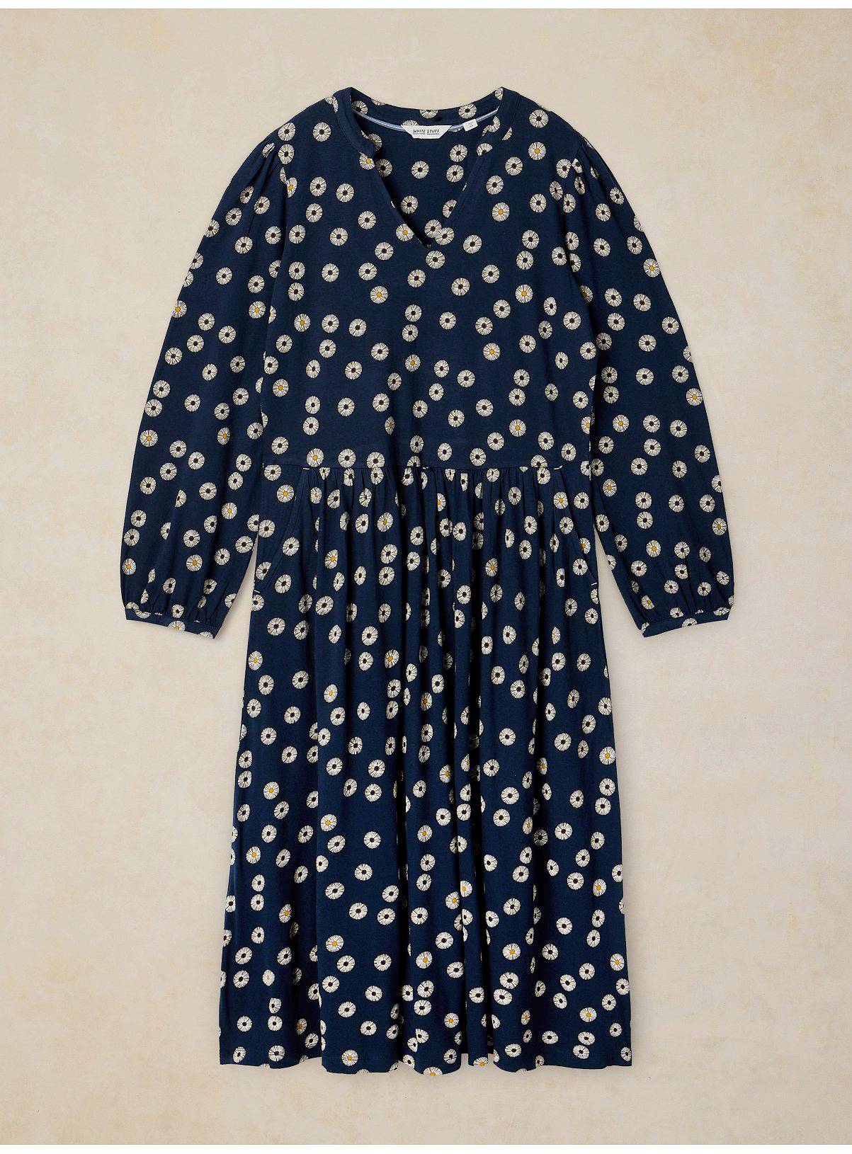 WHITE STUFF Leah Jersey Dress Navy Floral 16R - Image 4
