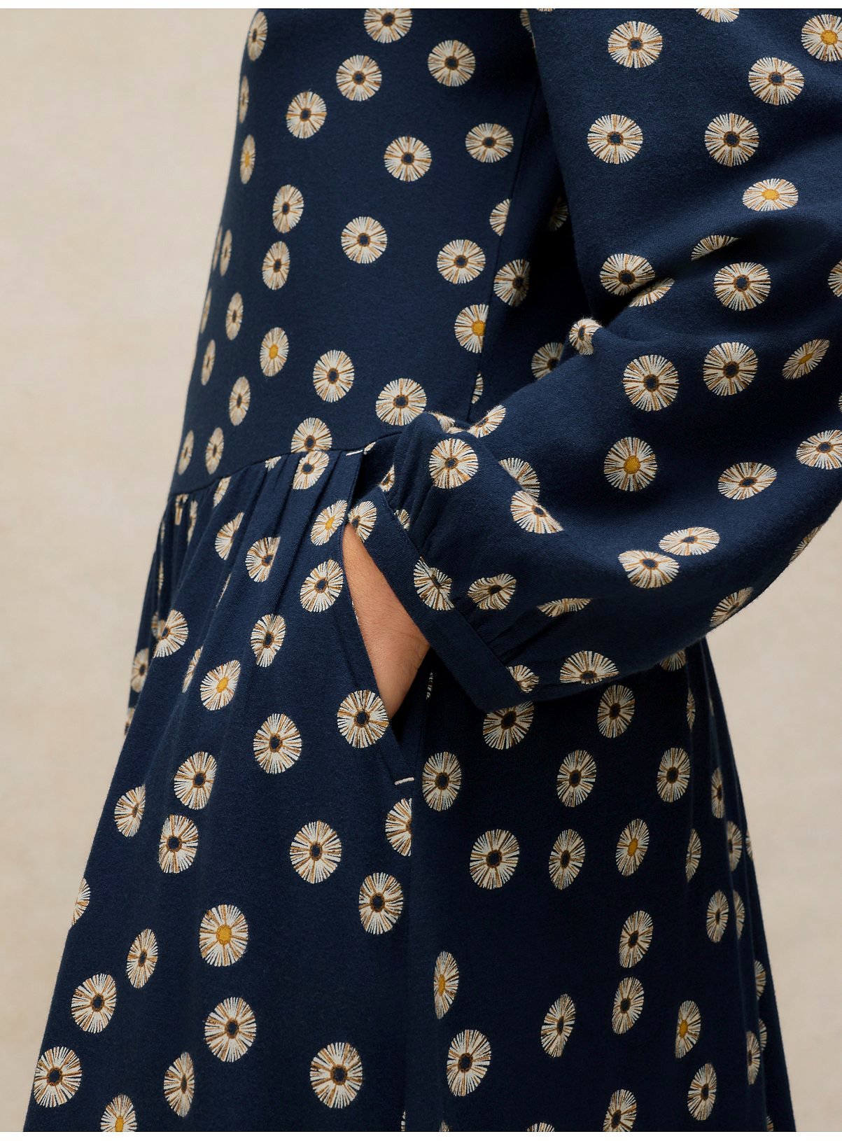 WHITE STUFF Leah Jersey Dress Navy Floral 16R - Image 5 thumbnail