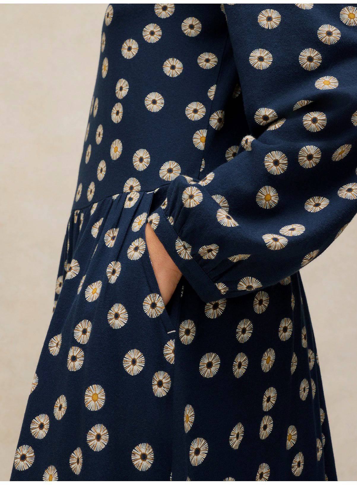 WHITE STUFF Leah Jersey Dress Navy Floral 16R - Image 5