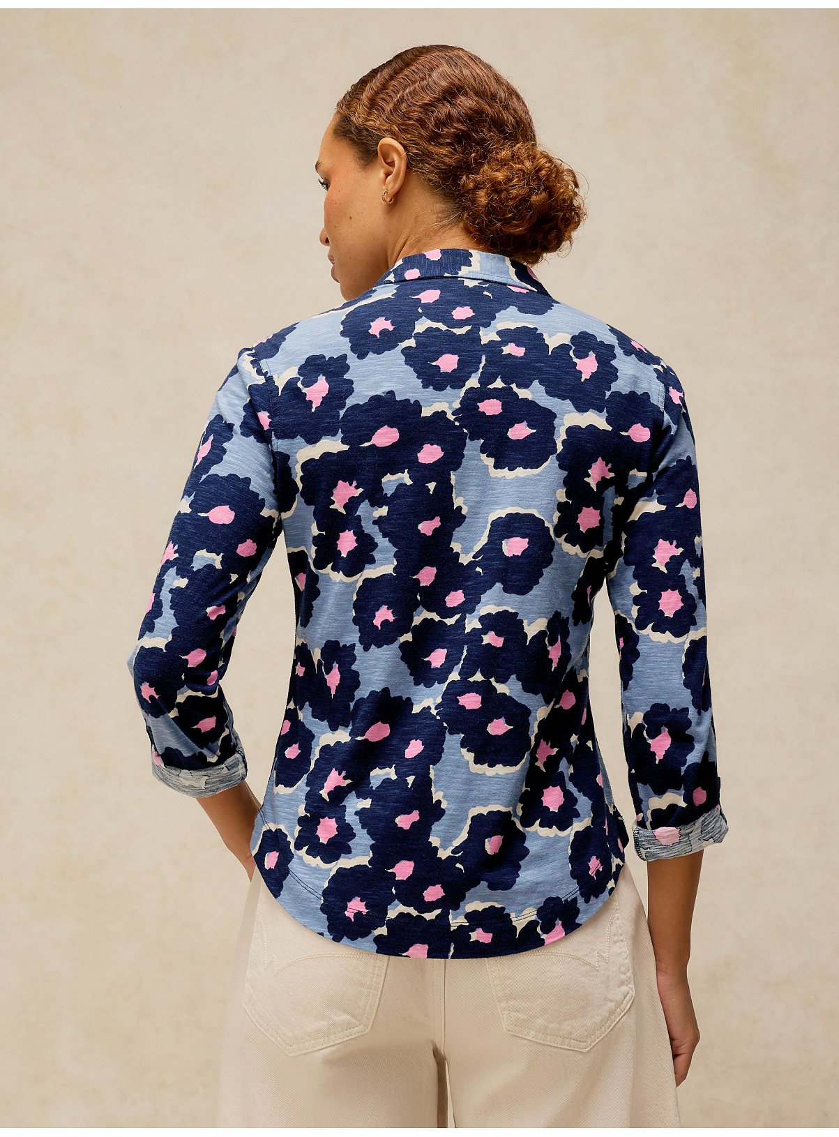 WHITE STUFF Annie Jersey Shirt Blue Print 18 - Image 2 thumbnail