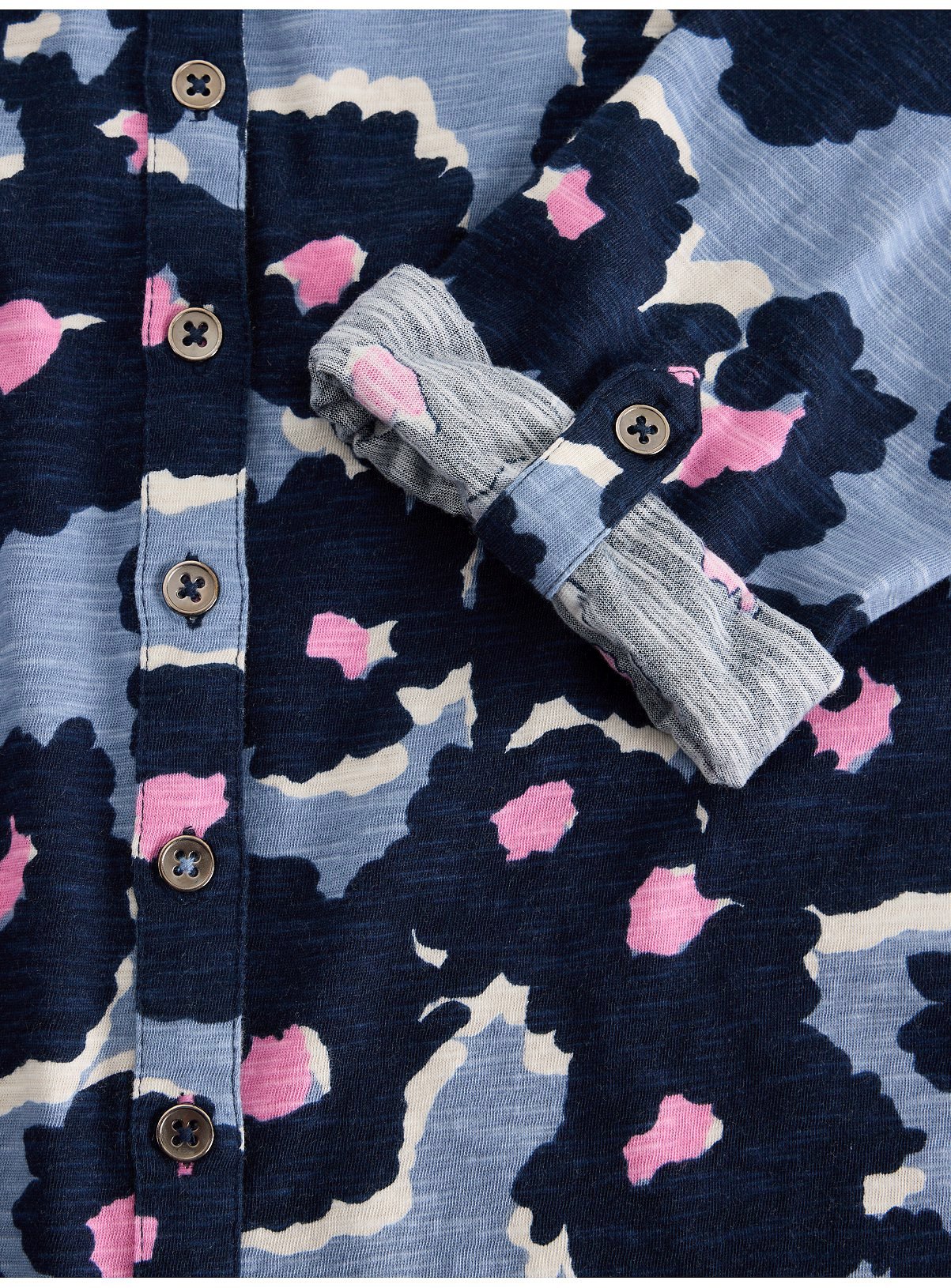 WHITE STUFF Annie Jersey Shirt Blue Print 18 - Image 5 thumbnail