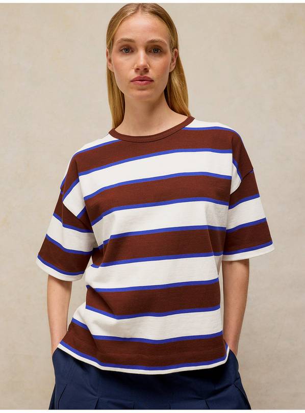 WHITE STUFF Kat Stripe Midweight T-Shirt 16