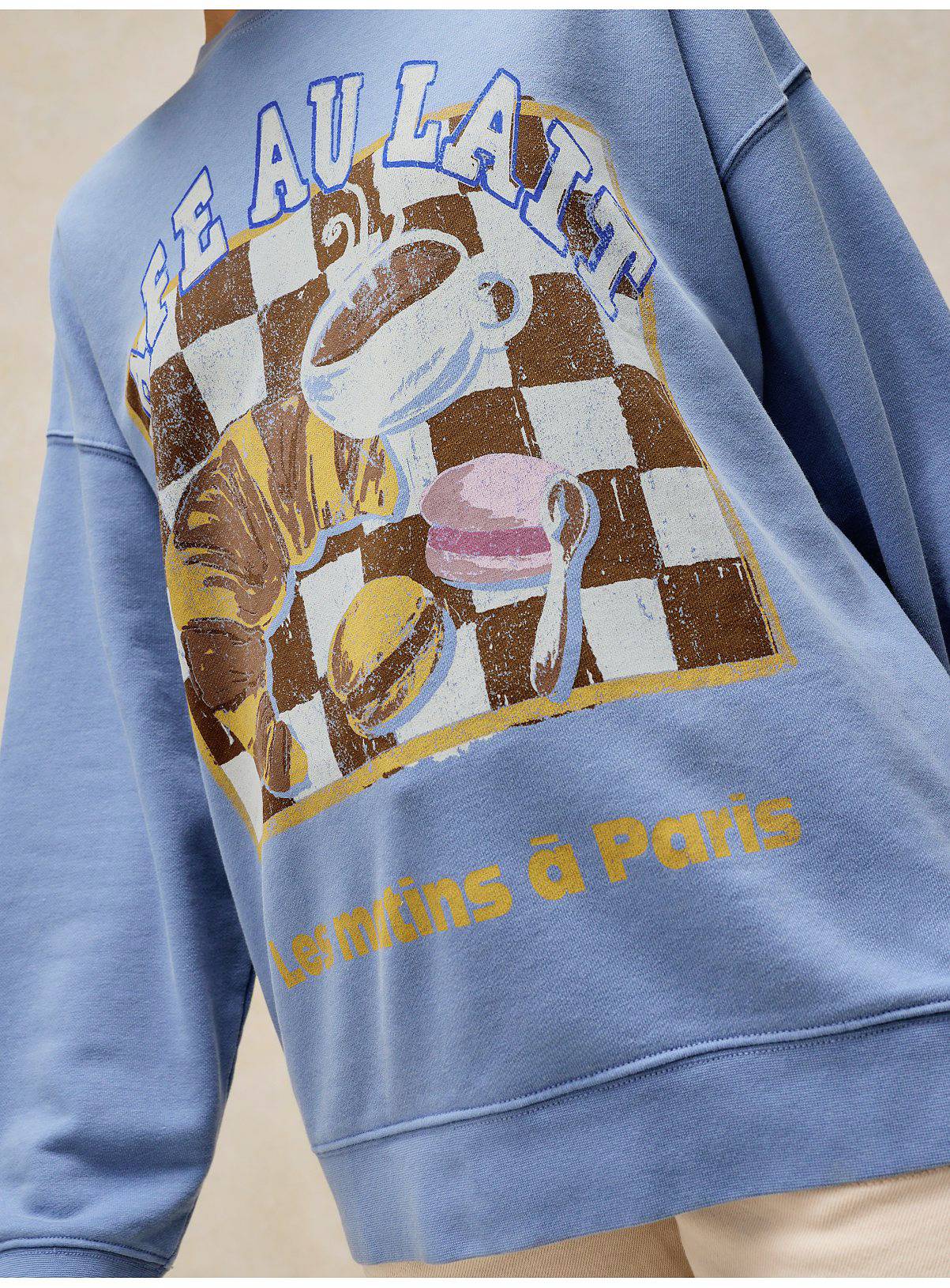 WHITE STUFF Cleo Longline Graphic Sweat Blue 16 - Image 4