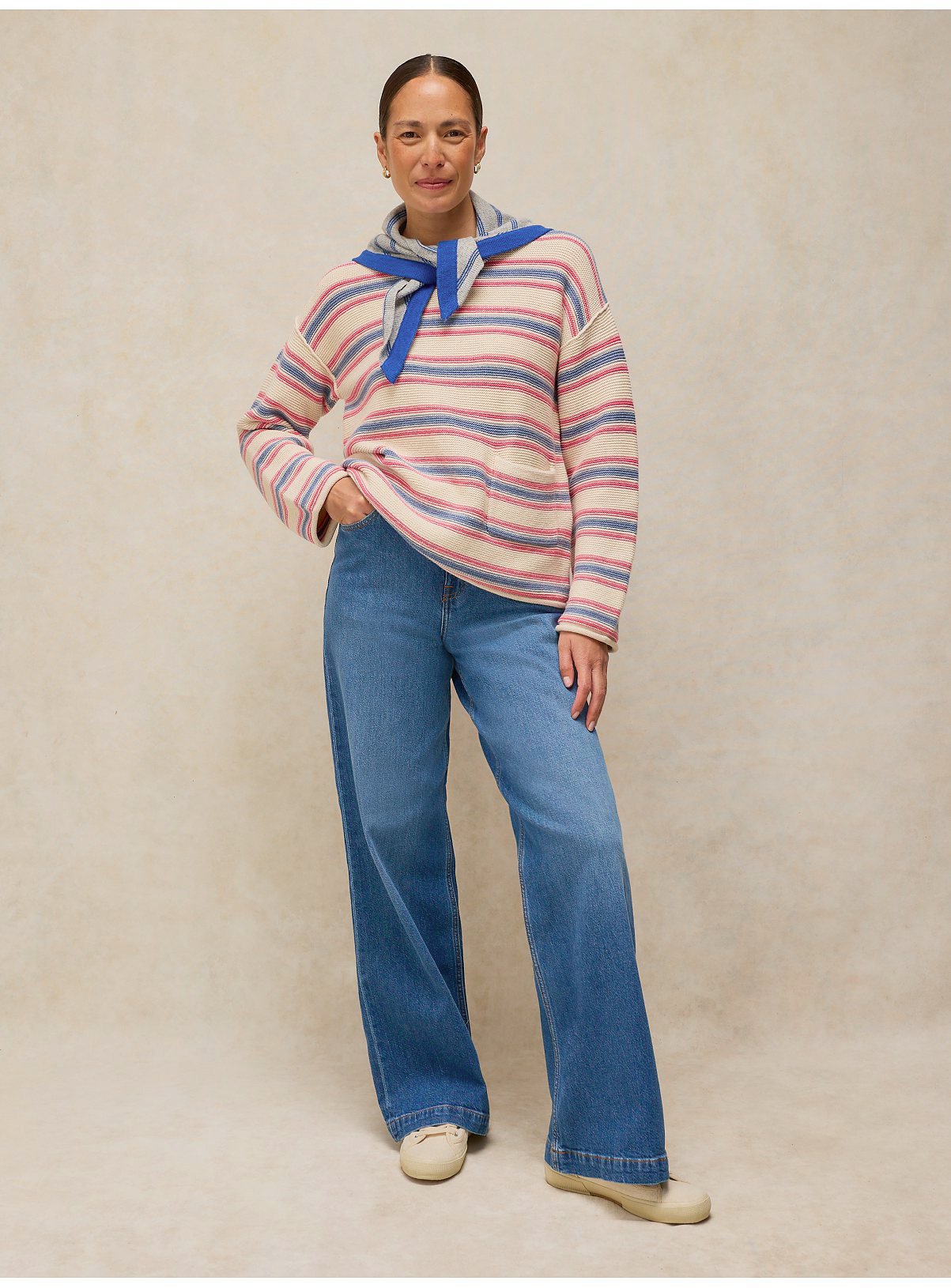 WHITE STUFF Gigi Stripe Jumper Ivory 12 - Image 3 thumbnail
