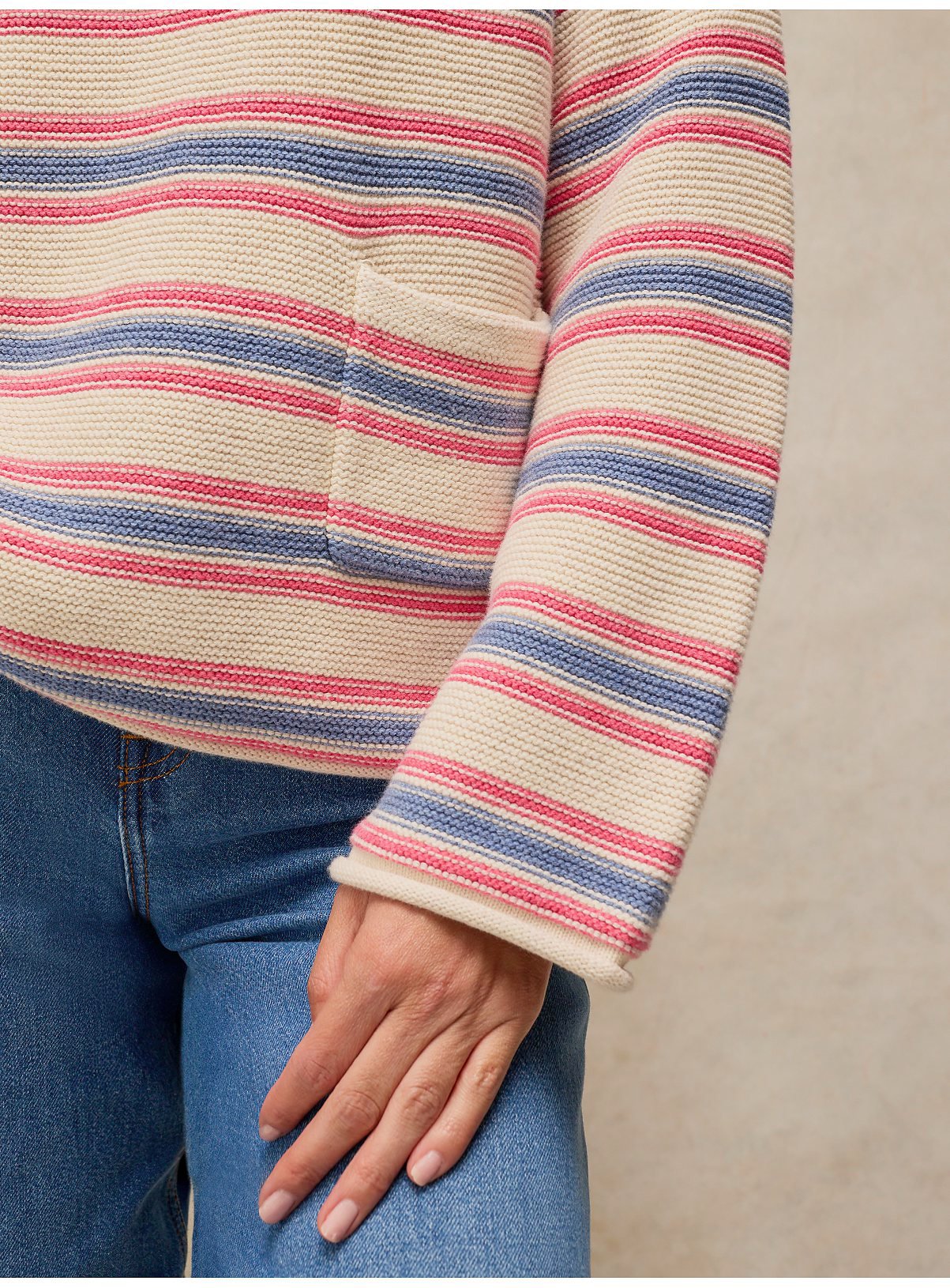 WHITE STUFF Gigi Stripe Jumper Ivory 12 - Image 4 thumbnail