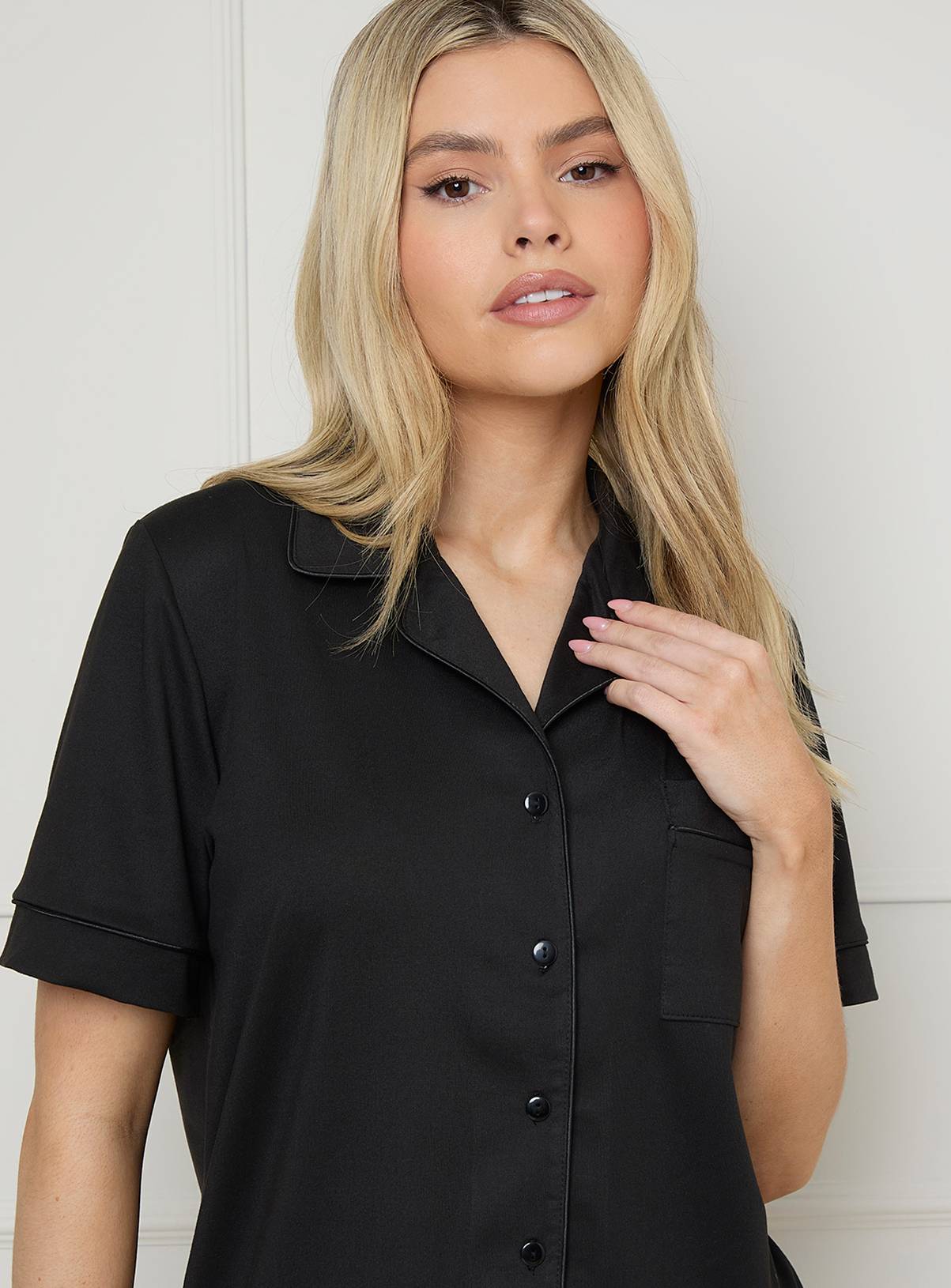 DOROTHY PERKINS Nightwear Jersey Shortie Pyjamas Black L - Image 4