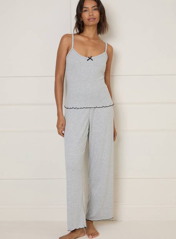 DOROTHY PERKINS Pointelle Jersey Pyjama Set Grey L