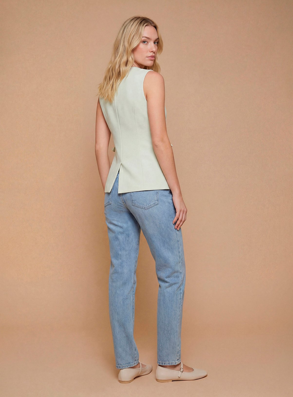 DOROTHY PERKINS Frill Pocket Detail Button Up Waistcoat 14 - Image 3 thumbnail