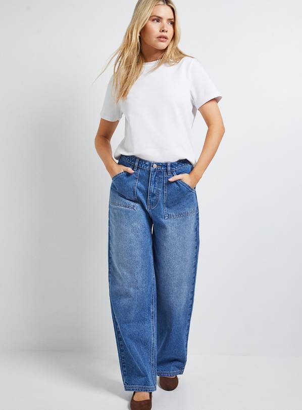 DOROTHY PERKINS Wide Leg High Waist Denim Jeans 8