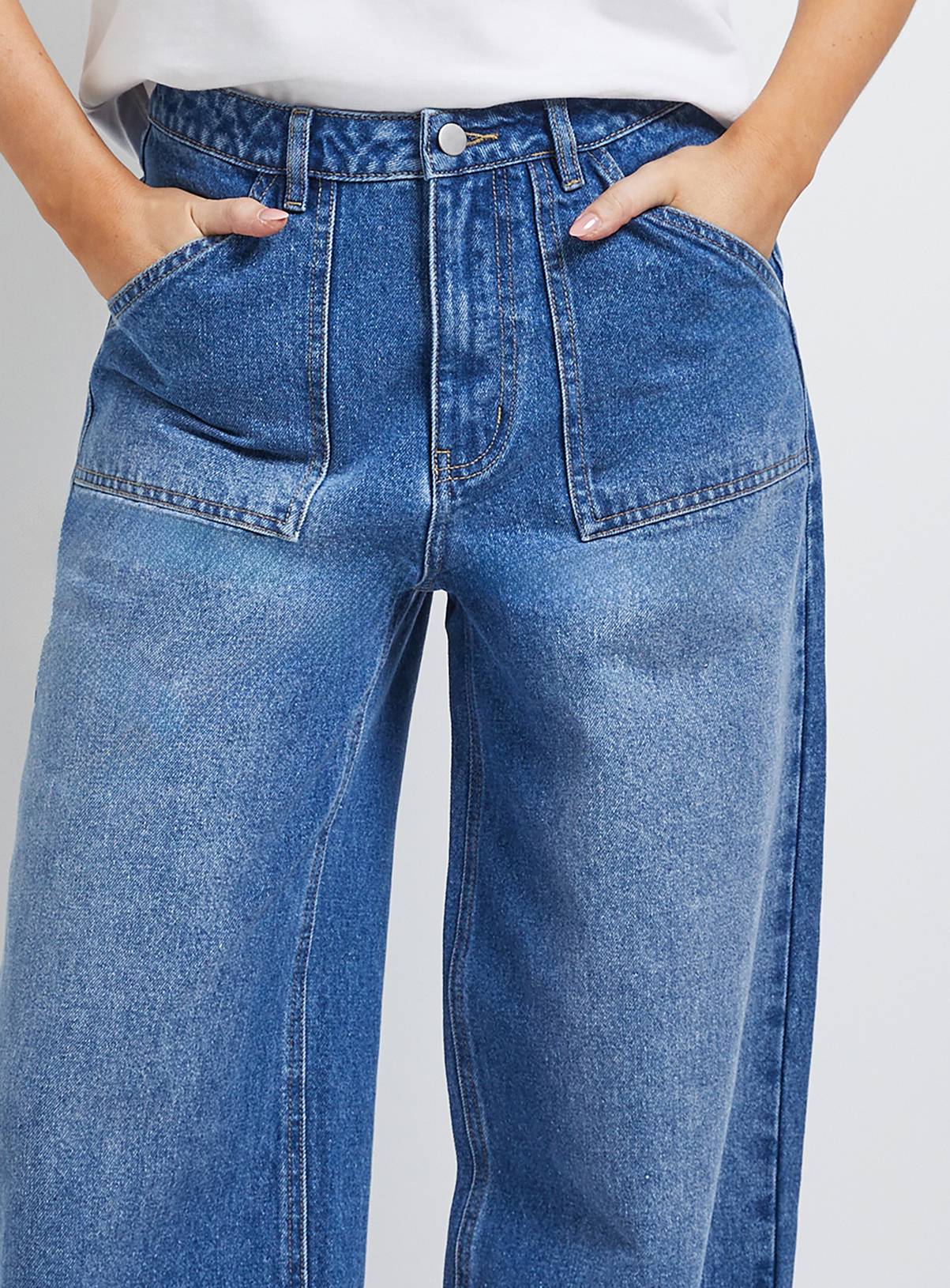 DOROTHY PERKINS Wide Leg High Waist Denim Jeans 14 - Image 2