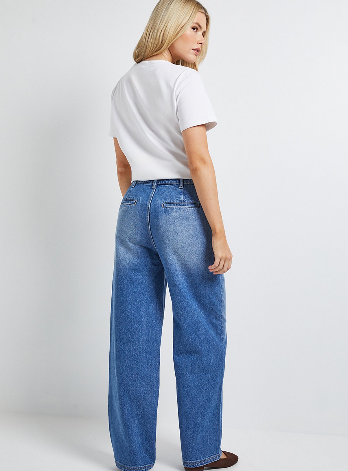 DOROTHY PERKINS Wide Leg High Waist Denim Jeans 14 - Image 3 thumbnail
