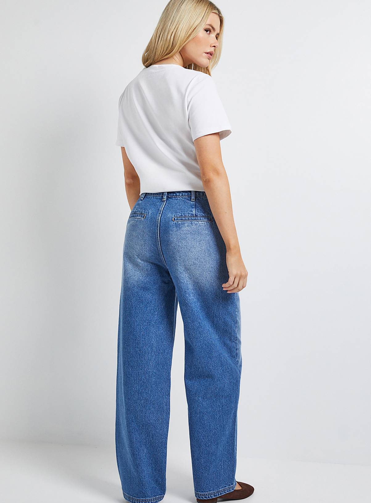 DOROTHY PERKINS Wide Leg High Waist Denim Jeans 14 - Image 3