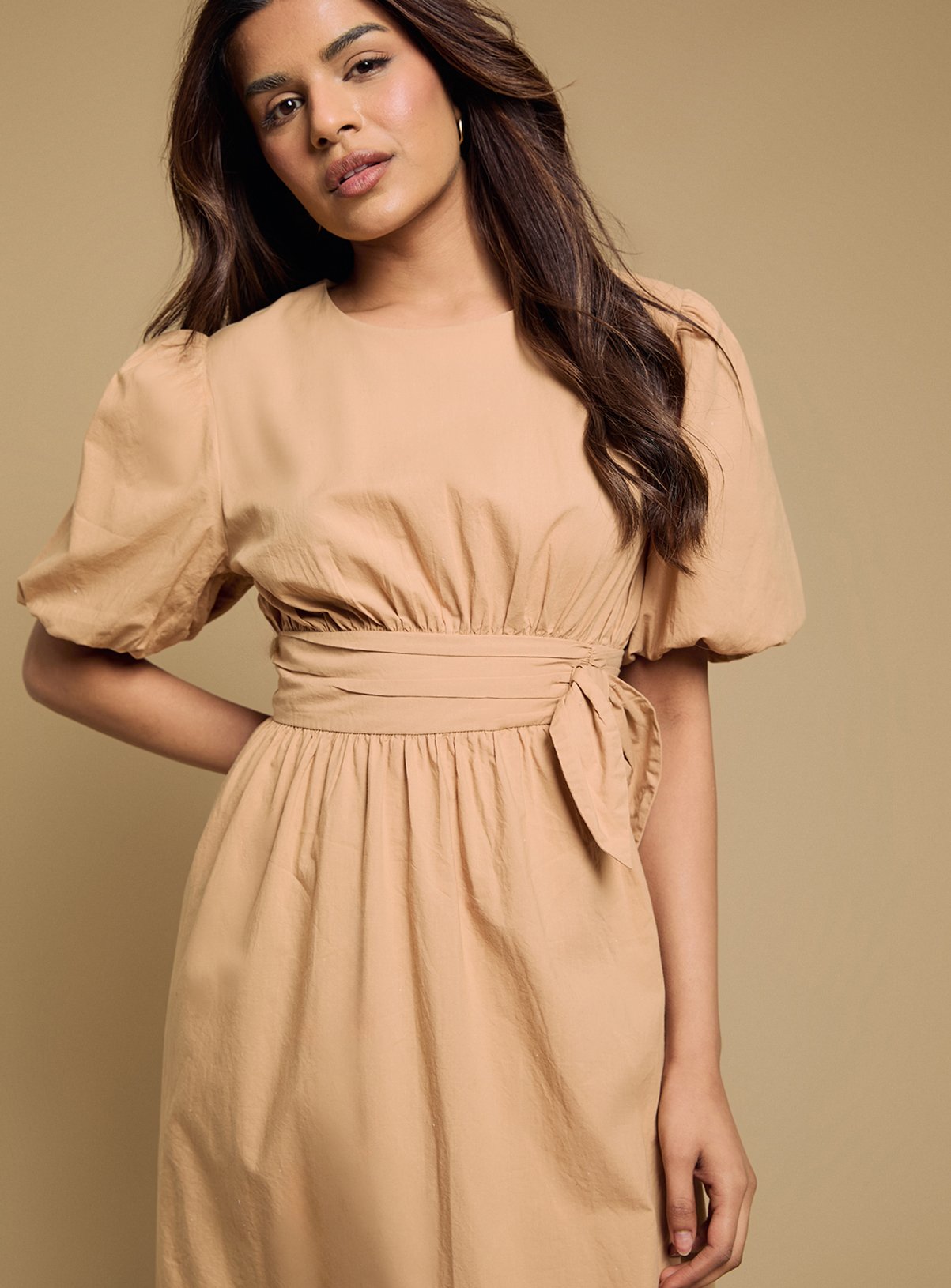 DOROTHY PERKINS Petite Bow Waist Detail Puff Sleeve Midaxi Dress 16 - Image 4 thumbnail
