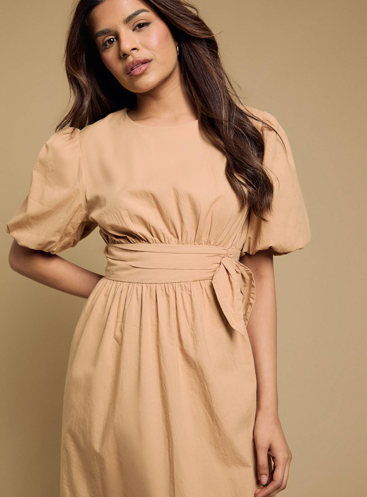 DOROTHY PERKINS Petite Bow Waist Detail Puff Sleeve Midaxi Dress 16 - Image 4