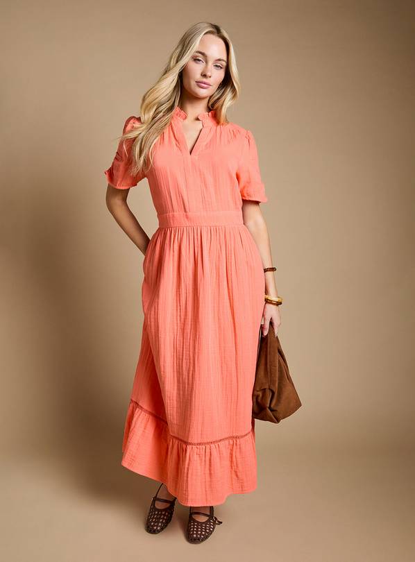 DOROTHY PERKINS Collar Detail Short Sleeve Maxi Dress 16