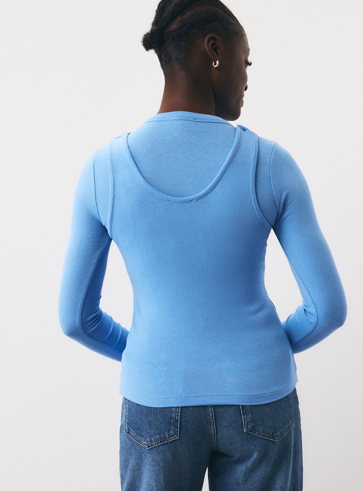 Blue 2 in 1 Long Sleeve Top 14 - Image 4 thumbnail