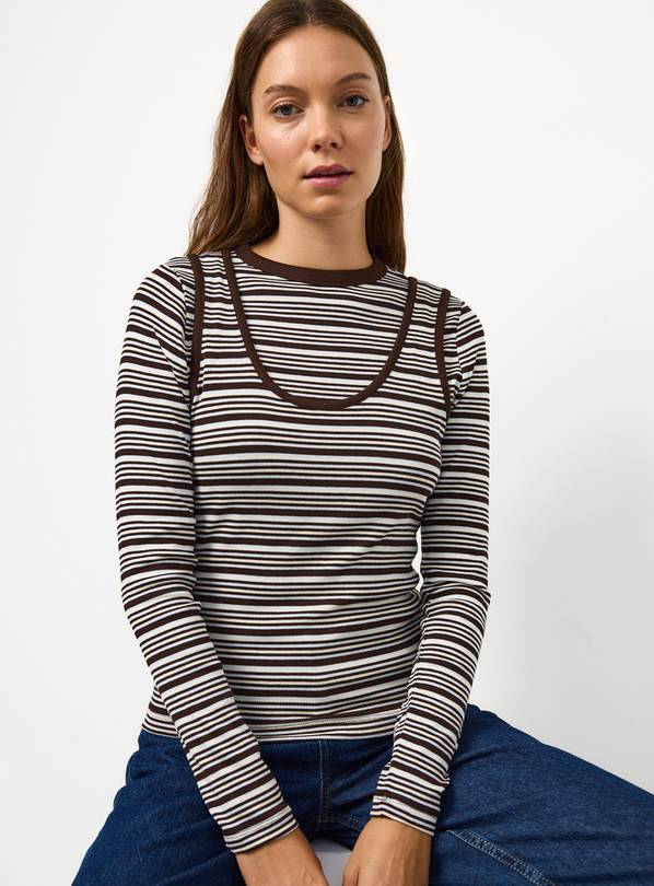 SKU: SS26 AUG 2IN1 LS STRIPE TOP AND VEST:Brown:6