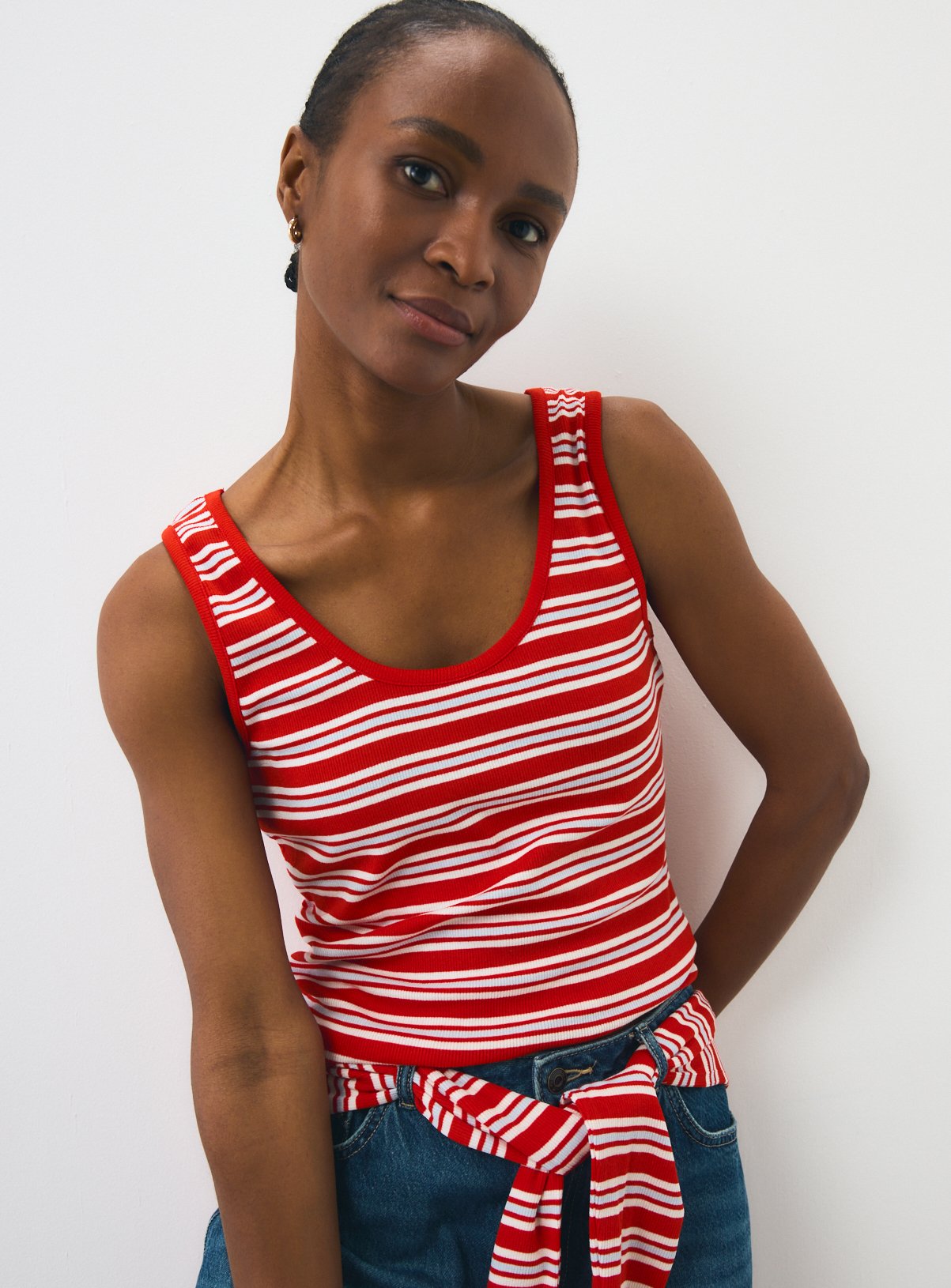 Red Stripe 2 in 1 Long Sleeve Top 6 - Image 2 thumbnail