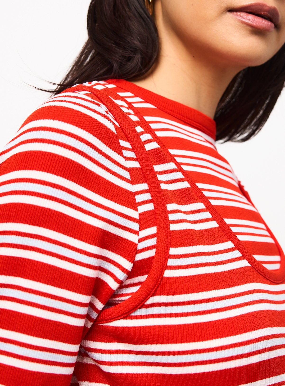 Red Stripe 2 in 1 Long Sleeve Top 6 - Image 5 thumbnail