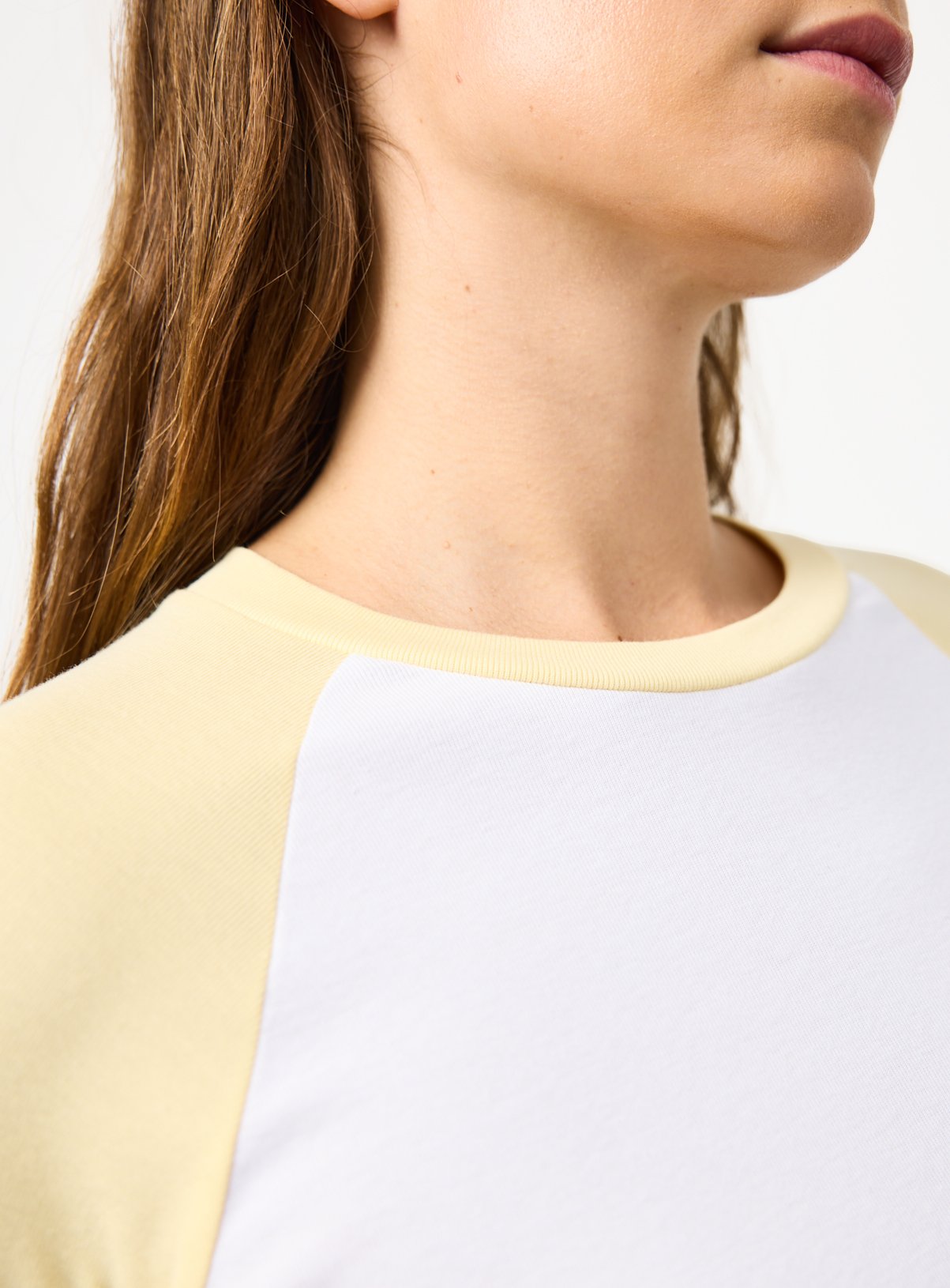 Yellow Raglan Ribbed Long Sleeve T-Shirt S - Image 3 thumbnail
