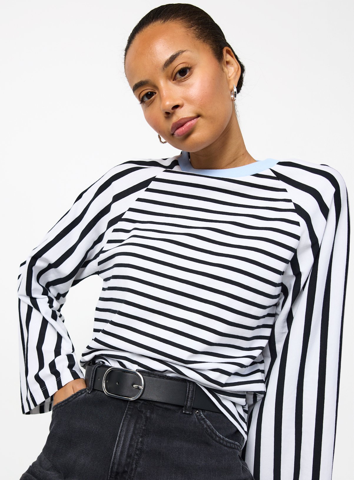 Mono Raglan Easy Stripe Long Sleeve Top XS - Image 1 thumbnail
