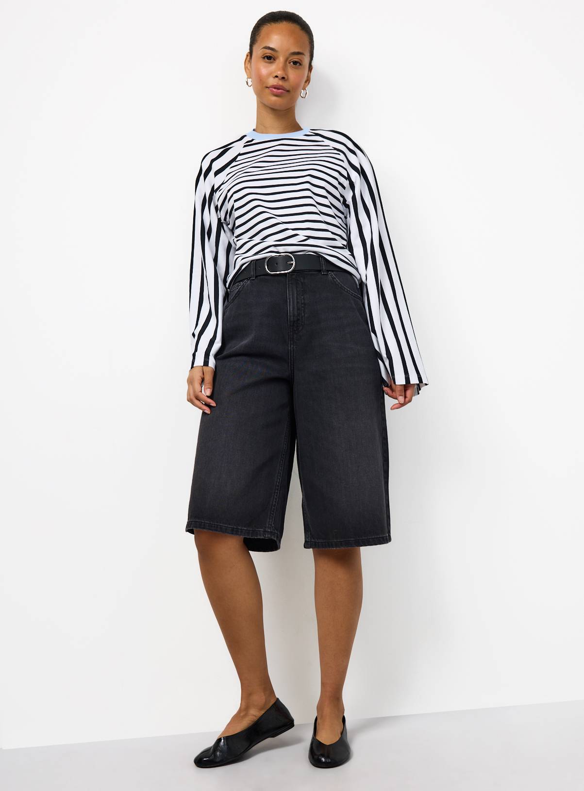 Mono Raglan Easy Stripe Long Sleeve Top XS - Image 2