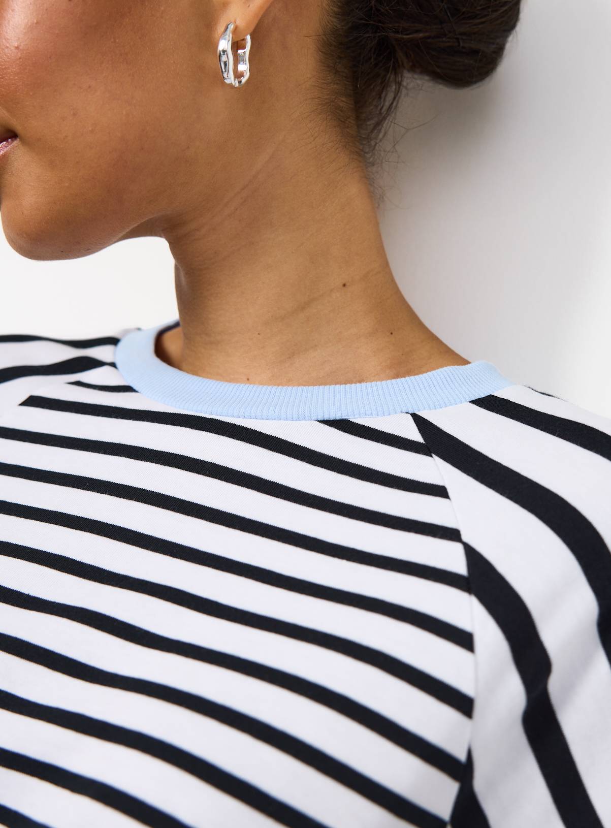 Mono Raglan Easy Stripe Long Sleeve Top XS - Image 3